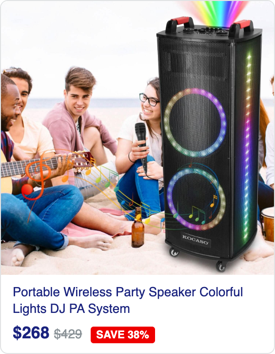 Portable Wireless Party Speaker Colorful Lights DJ PA System