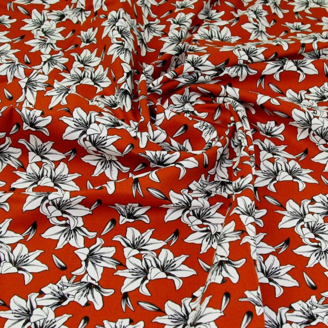 John Louden Cotton Canvas Fabric Rust