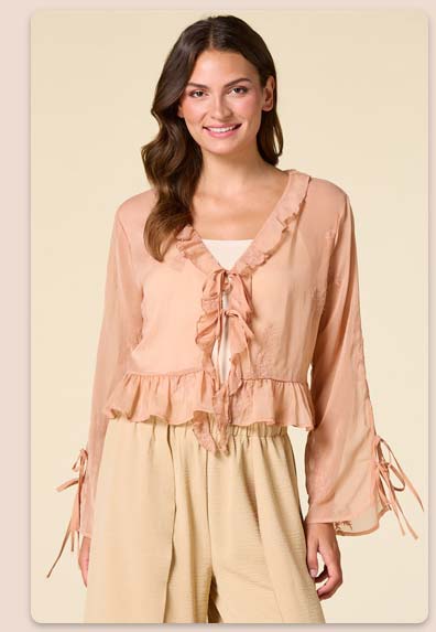 Shop Ties On You Sheer Top