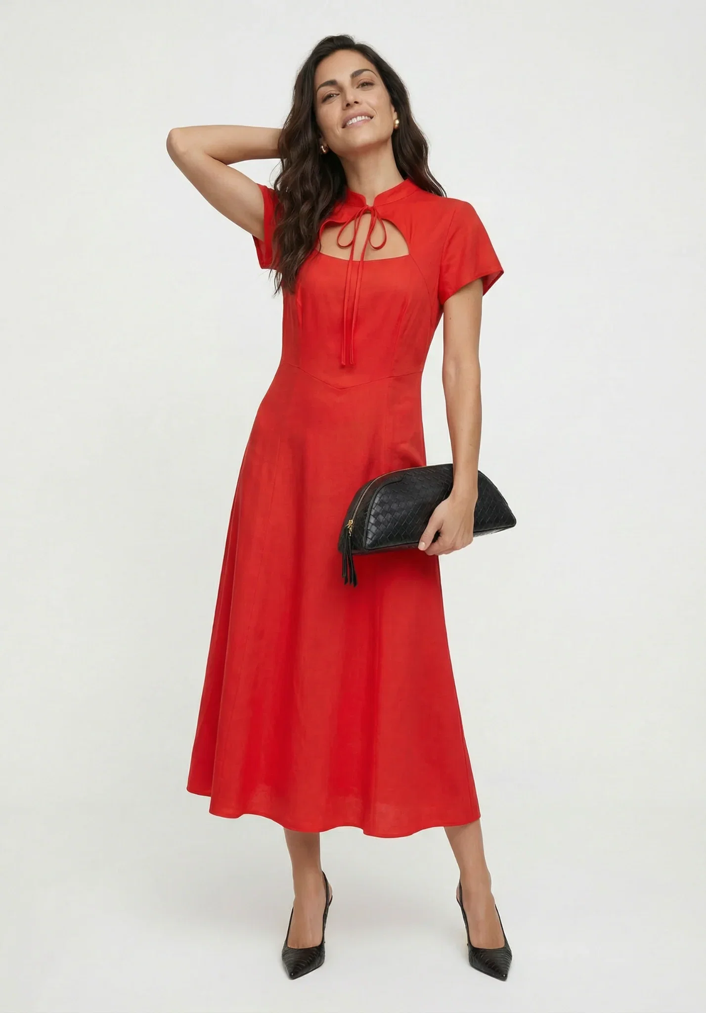 Image of Primrose Midi Dress In Red