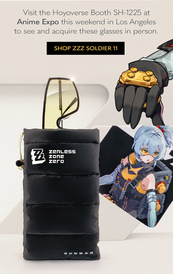 Visit the Hoyoverse Booth SH-1225 at Anime Expo this weekend in Los Angeles to see and aquire these glasses in person. Shop ZZZ Soldier 11.