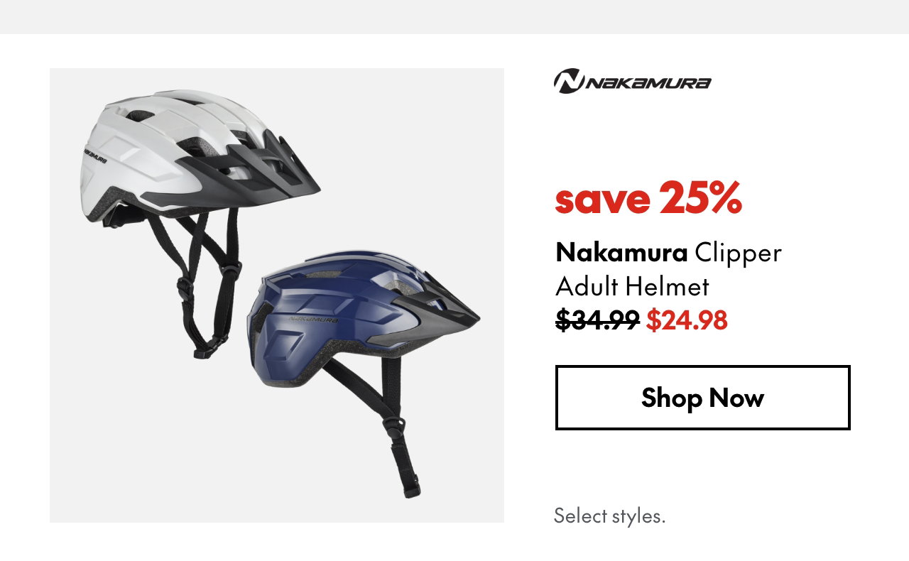 Nakamura Clipper Adult Helmet. save 25%. $24.98. Select styles.