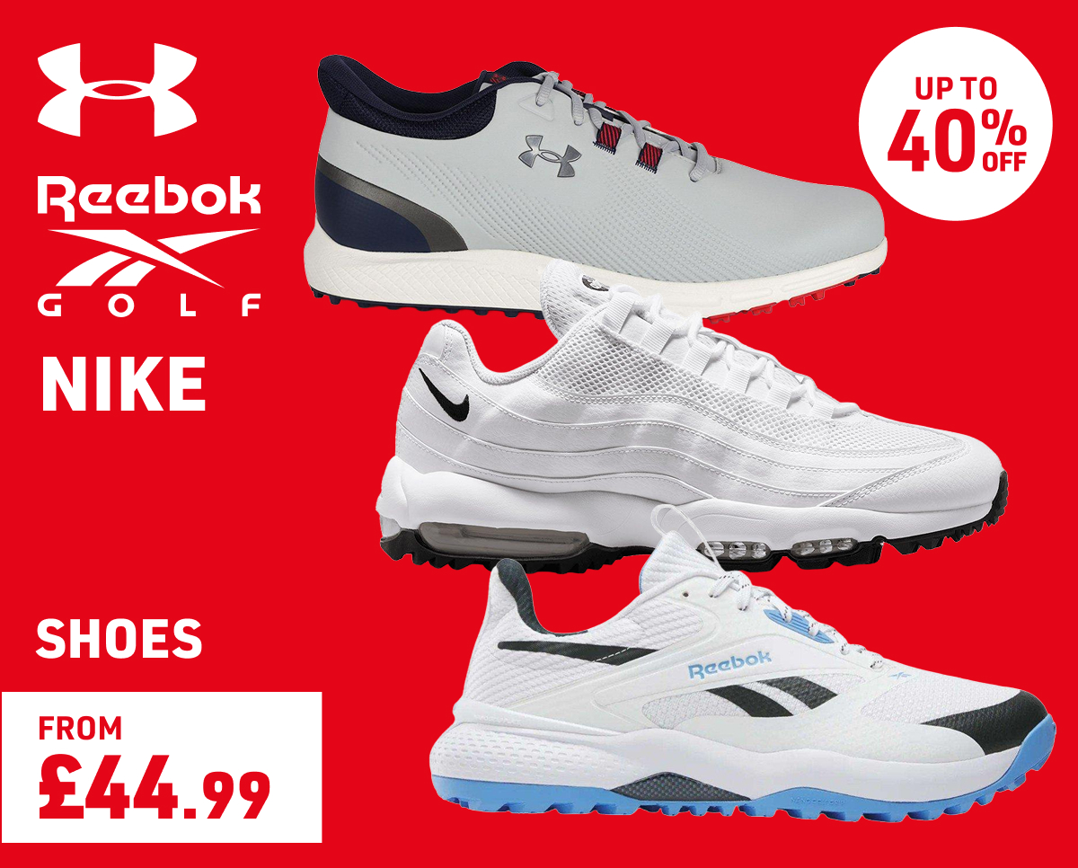 A range of Golf Shoes available from £44.99, with up to 40% off