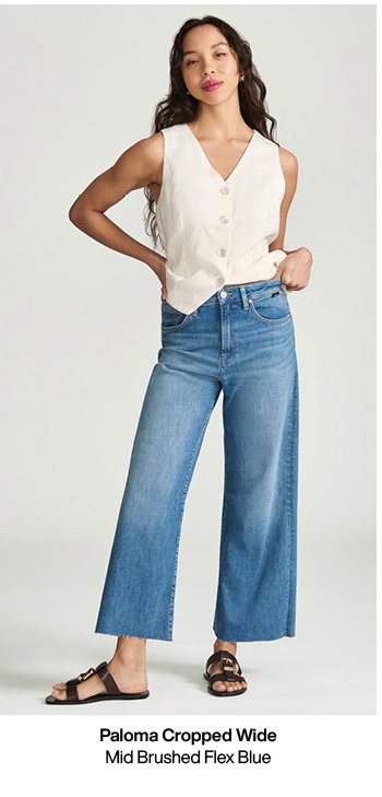 Paloma Cropped Mid Brushed Flex Blue