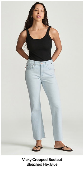 Vicky Cropped Bleached Flex Blue