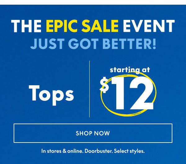 Tops Starting at $12