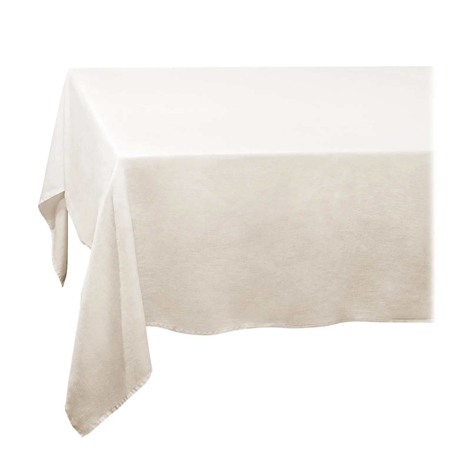 Image of Linen Sateen Tablecloth - Ecru