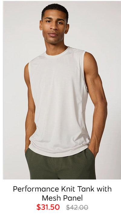 Performance Knit Tank with Mesh Panel