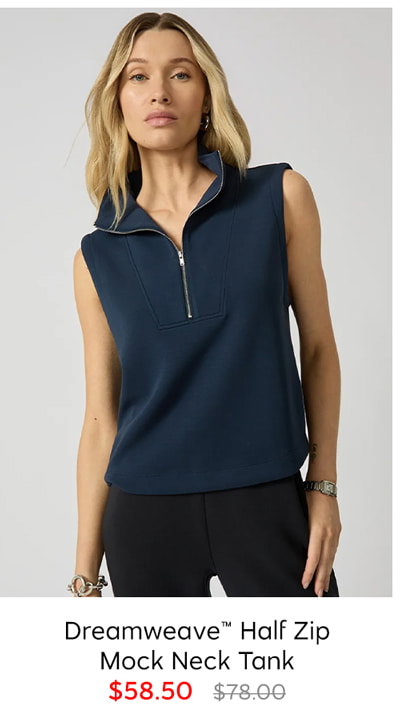 Dreamweave™ Half Zip Mock Neck Tank