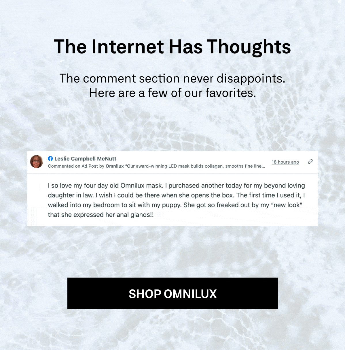  Real customer comments and social media reactions to Omnilux products.