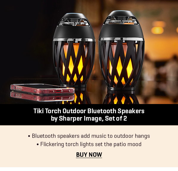 Tiki Torch Outdoor Bluetooth Speakers by Sharper Image (Set of 2)