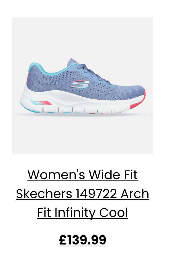 Women's Wide Fit Skechers 149722 Arch Fit Infinity Cool Trainers - Blue/Multi