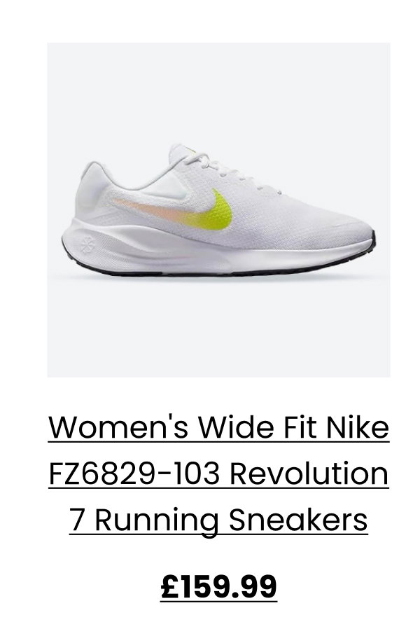 Women's Wide Fit Nike FZ6829-100 Revolution 7 Running Trainers