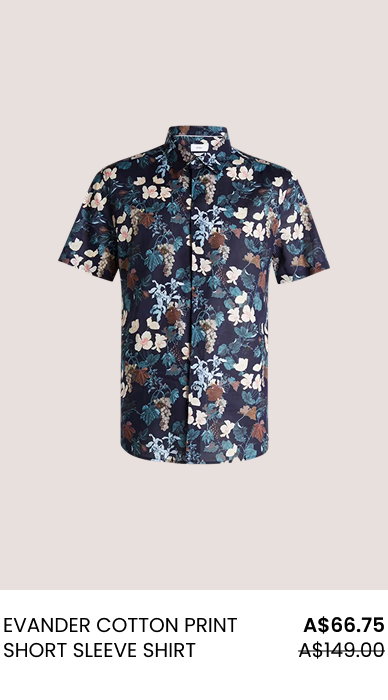 Evander Cotton Print Short Sleeve Classic Shirt