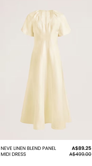 Neve Linen Blend Panel Midi Dress