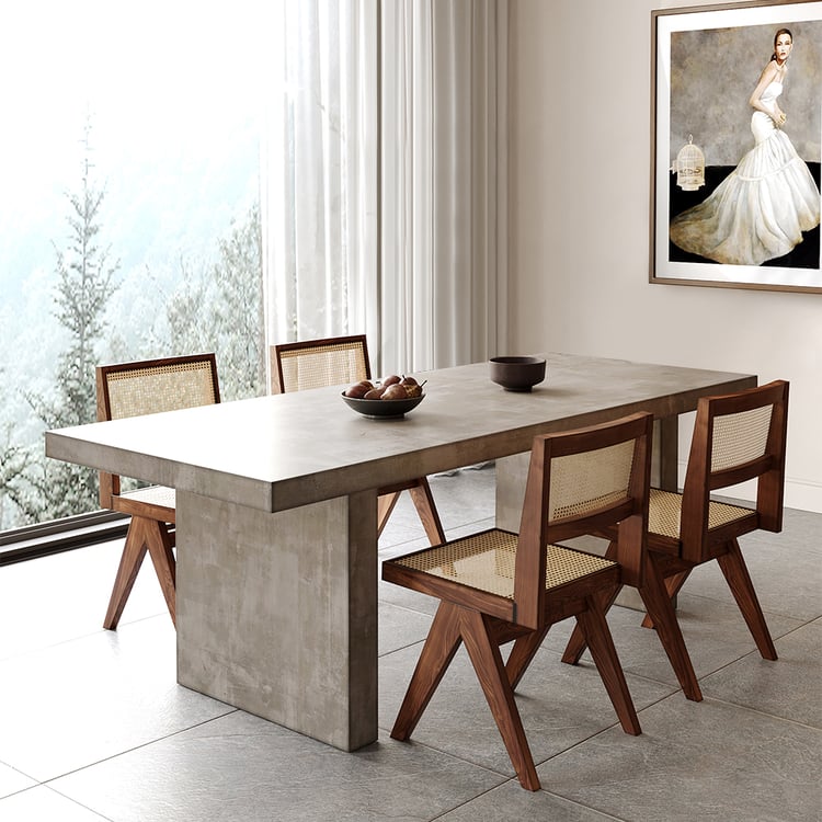 Upoak Series 78.7" Farmhouse Rectangle Wood Dining Table Gray Seats 6-8 People