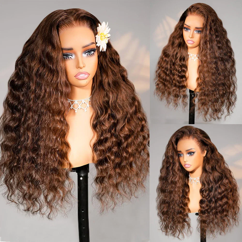 Megalook 13x6 Three-Go™ Chocolate Brown Glueless Wigs Bohemian Curl with Drawstring 100% Human Hair Wig