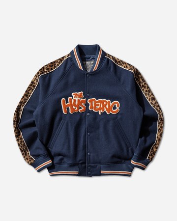 Men's Bloody Hysteric Patch Stadium Jacket Blue