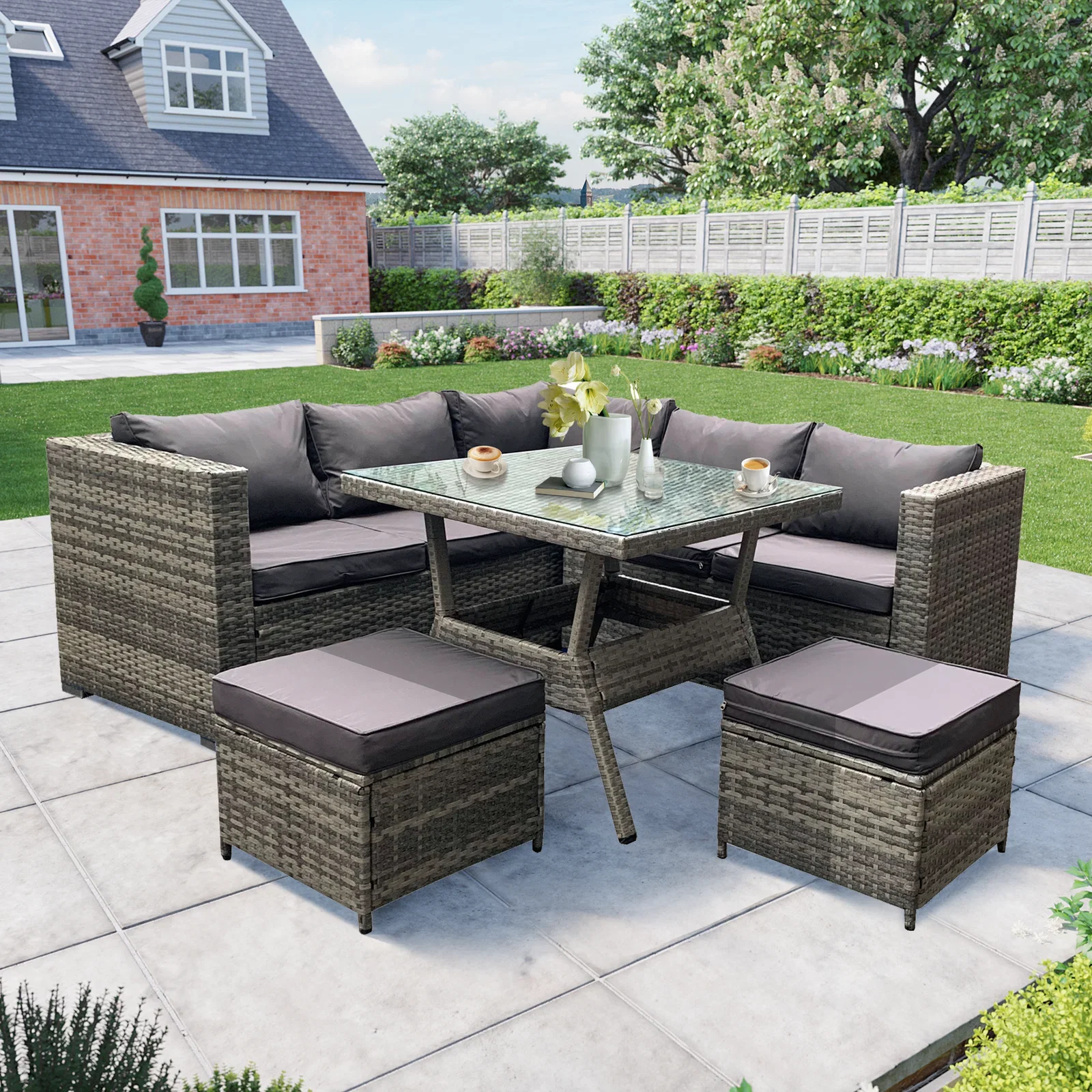 Image of BillyOh Milan 6 Seater Rattan Corner Sofa Set