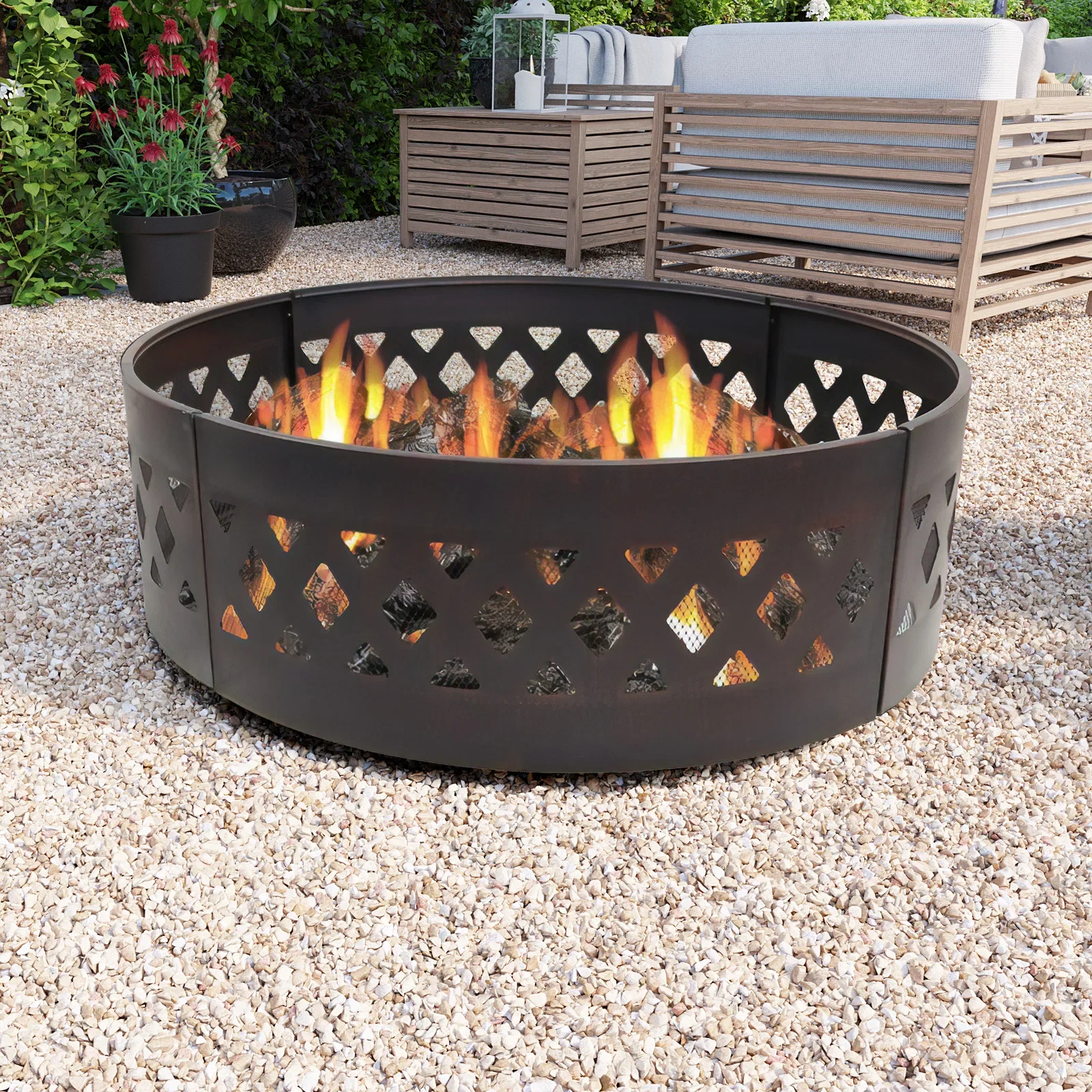 Image of BillyOh Alaska Metal Campfire Fire Pit Ring