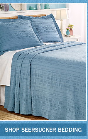 Shop Seersucker Bedding. Solid Seersucker Bedspread or Pillow Sham
