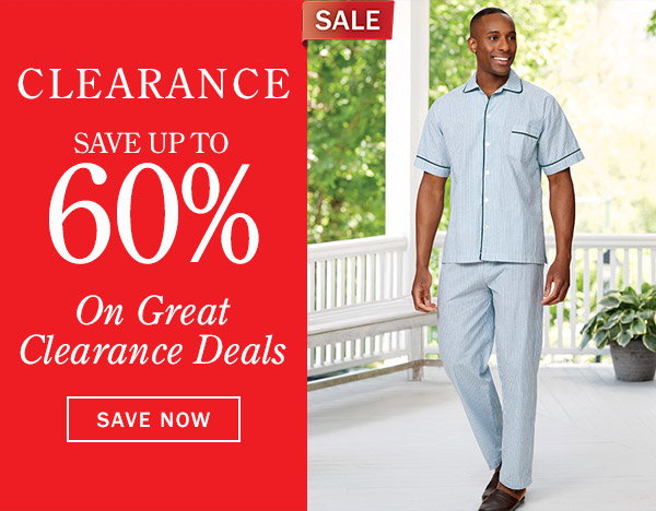 Clearance. Save Up to 60% On Great Clearance Deals. Save Now. Sale: Men's Portuguese Percale Classic Short Sleeve Pajama Set