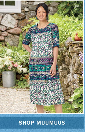 Shop Muumuus. Mid-Calf Tiered Cotton Muumuu
