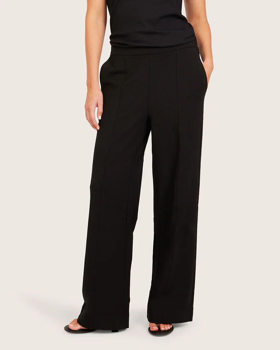 Image of Relaxed Leg Pants - Regular - Black