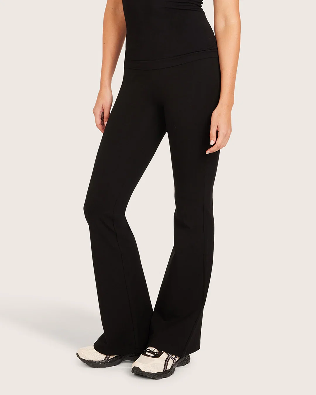 Image of High Waist Flare Pants - Regular - Black