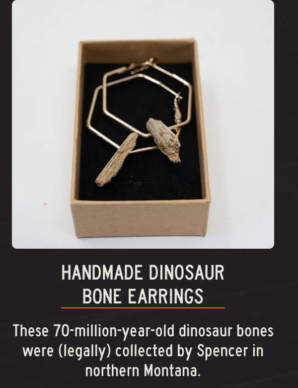 Handmade Dinosaur Bone Earings