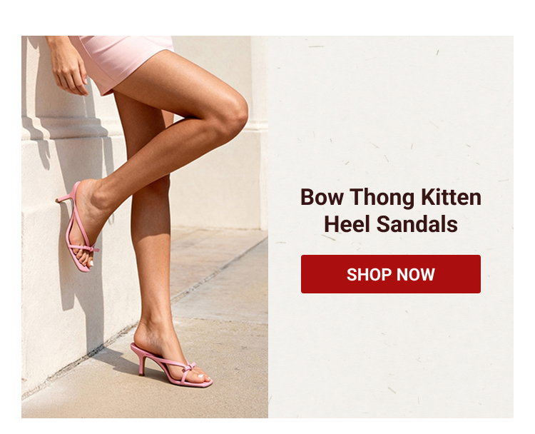 Bow Thong Kitten Heel Sandals
