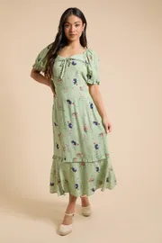 Petite Lace Trim Collar Detail Midi Dress