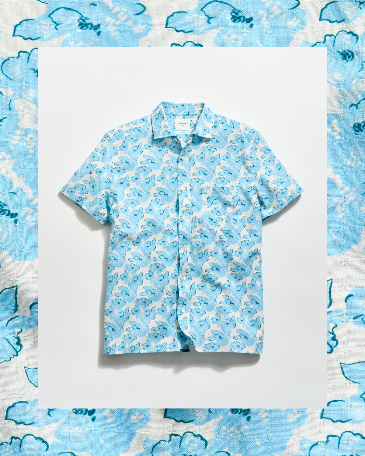 Short Sleeve Textured Painted Floral Treme Shirt