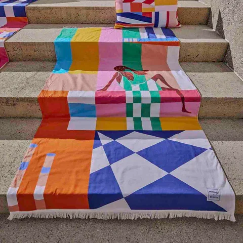 Serviette de plage Kikoy Bora Bora Haomy en coton – 3 coloris