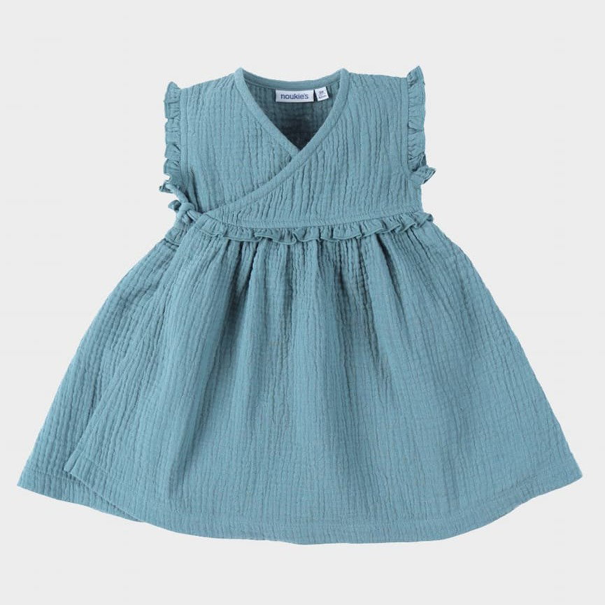 Robe portefeuille en mousseline de coton