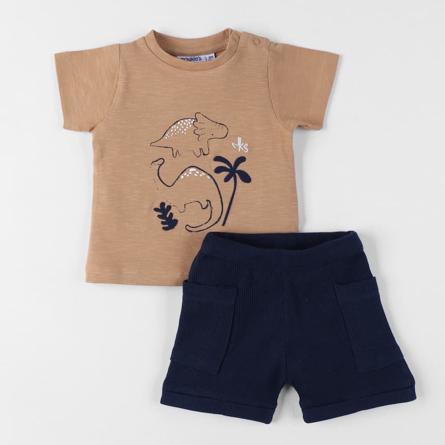 Ensemble t-shirt et short dinosaure