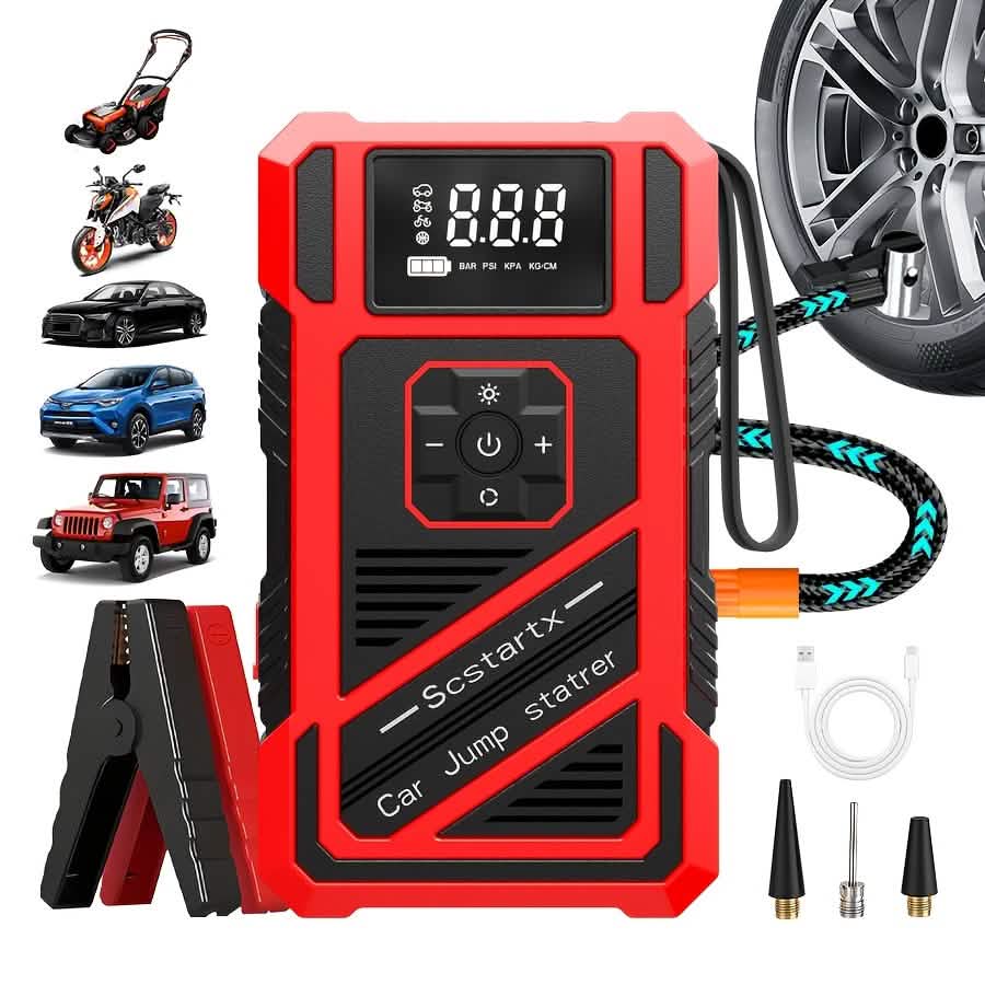 Image of 3000A 21V Car Jump Starter & 150PSI Tire Inflator 2-in-1 Portable Compressor