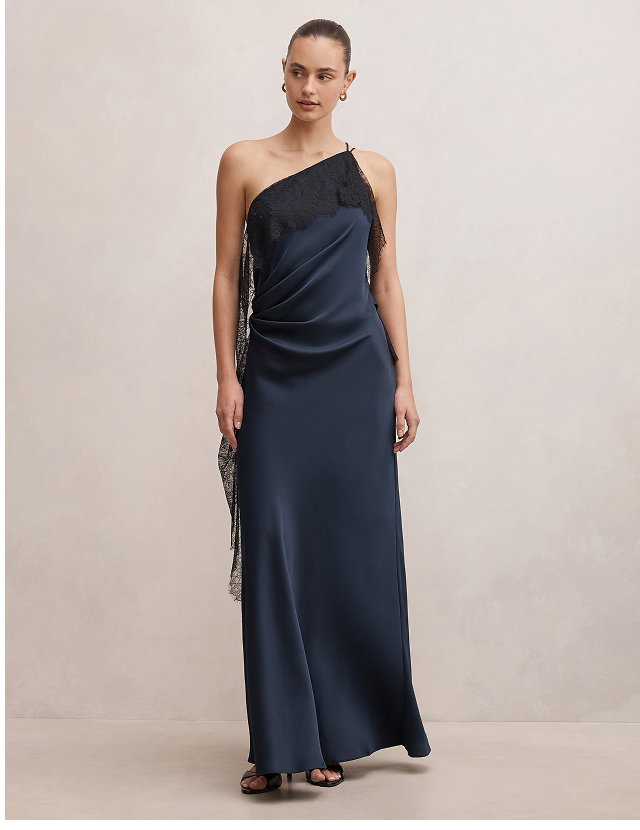 Sylvie Asym Satin Bias Dress