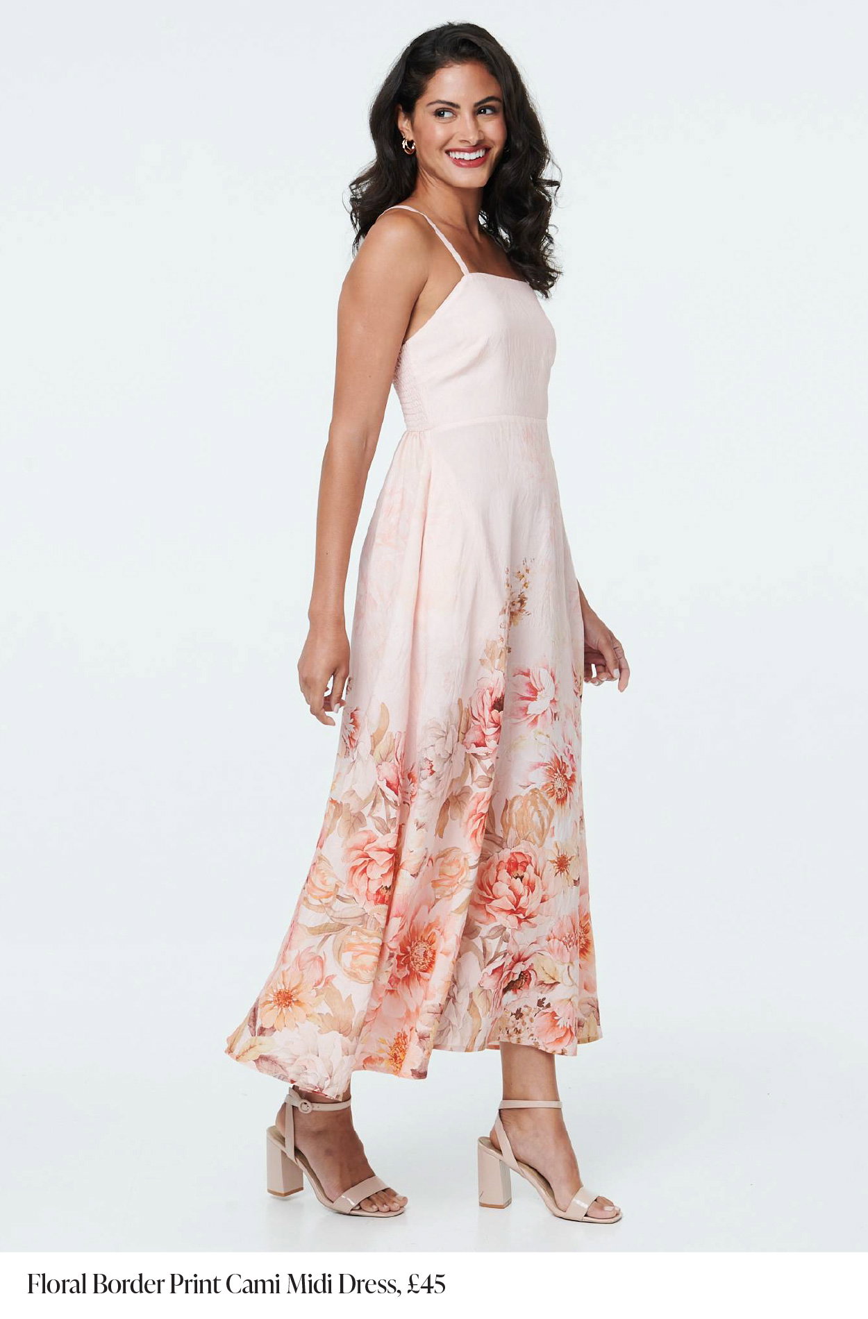 Floral Border Print Cami Midi Dress | Shop Now