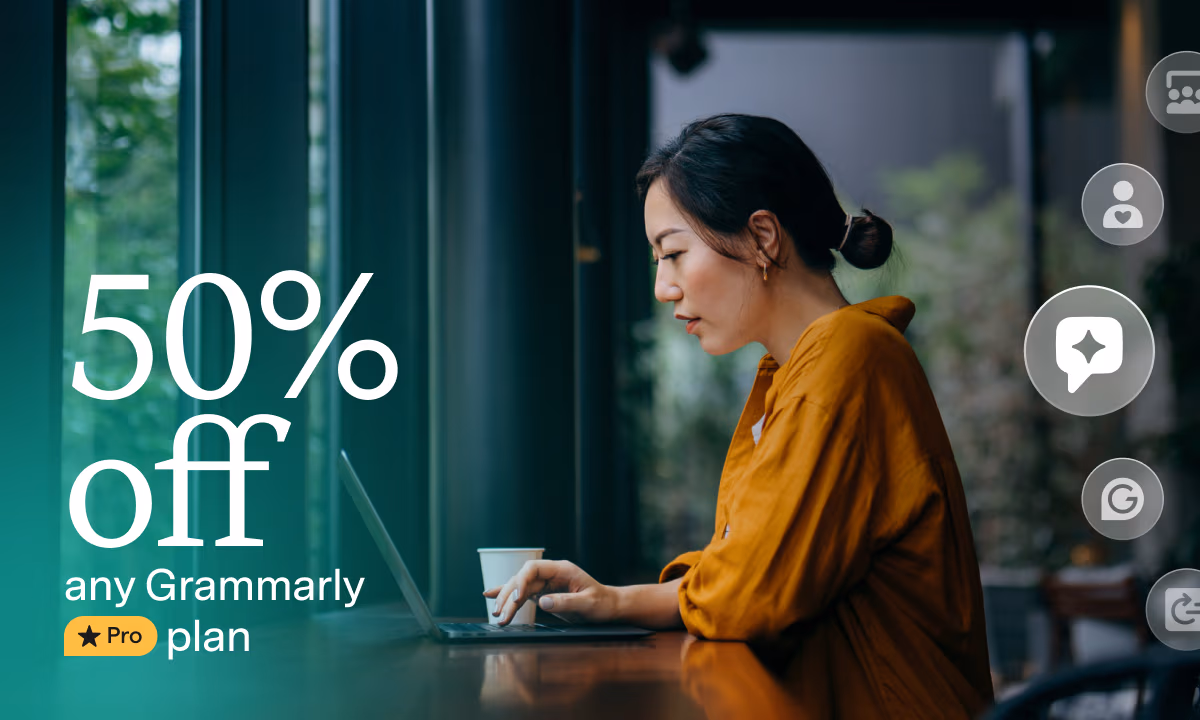 50% off any Grammarly Pro plan