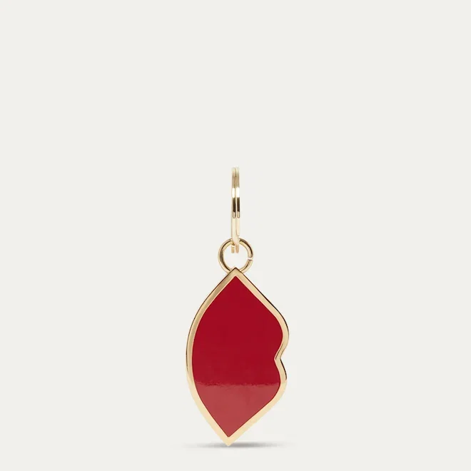 LULU RED ENAMEL LIPS KEYRING