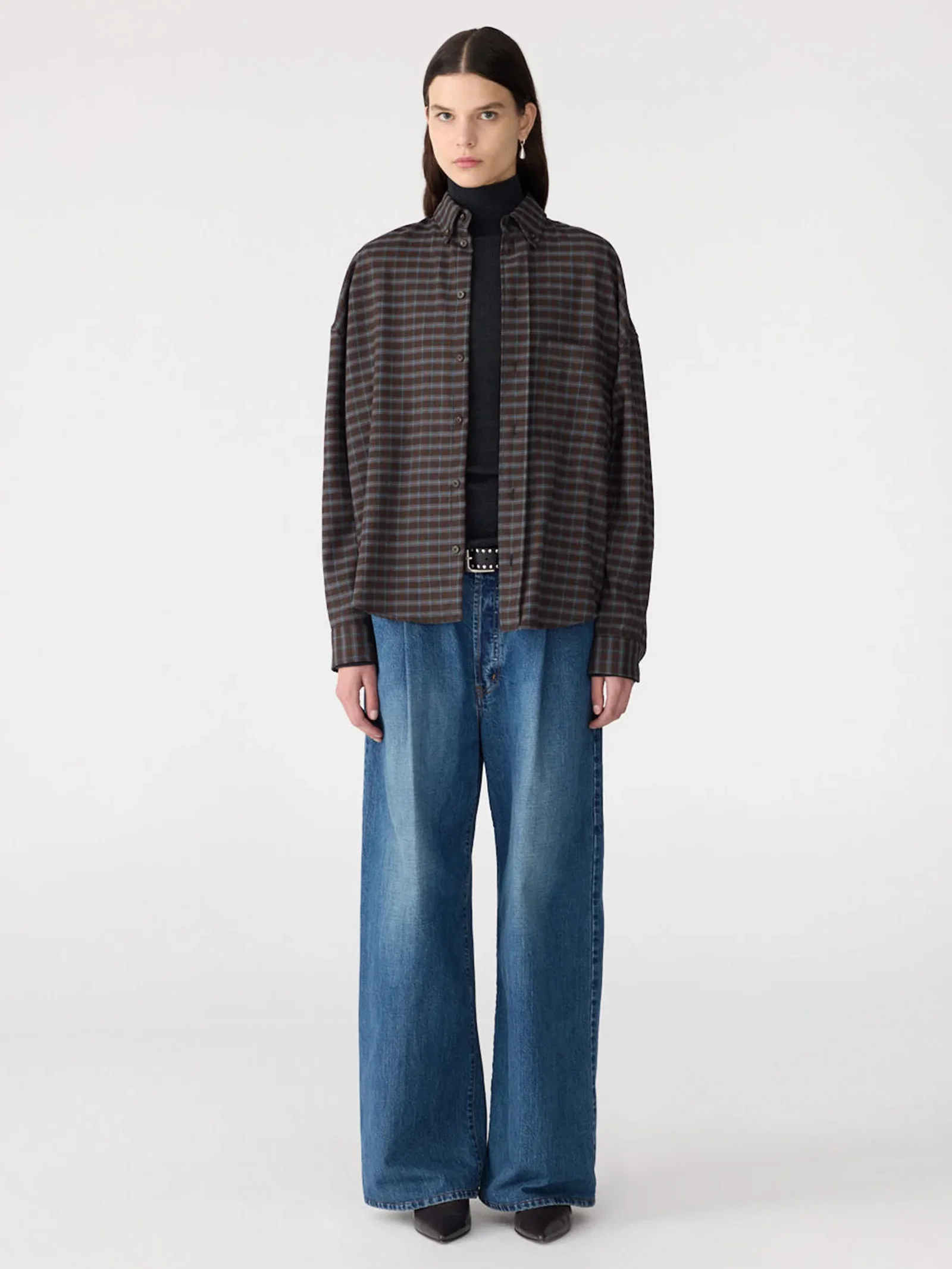 Image of Slouch Check Wool Shirt