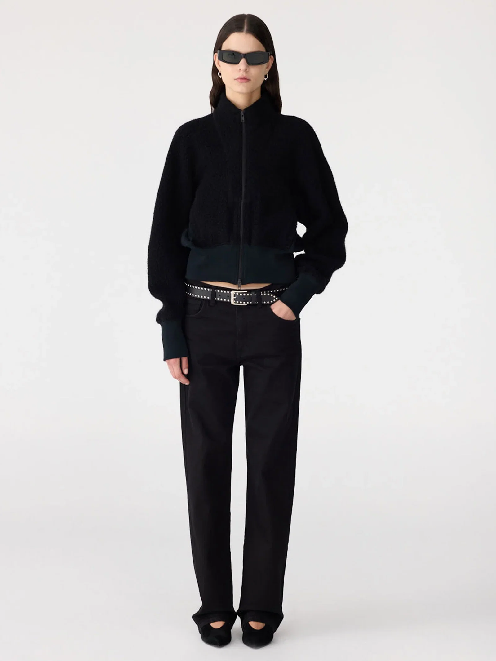 Image of Rib Insert Wool Jacket