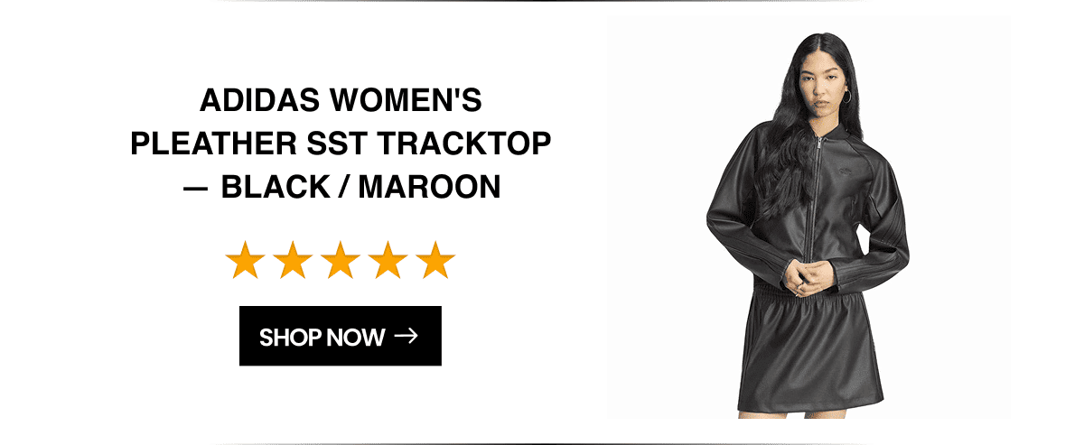 Adidas Women's Pleather SST Tracktop — Black / Maroon