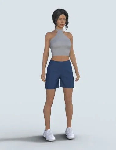Halterneck Top and High Waisted Shorts for Genesis 8 Female
