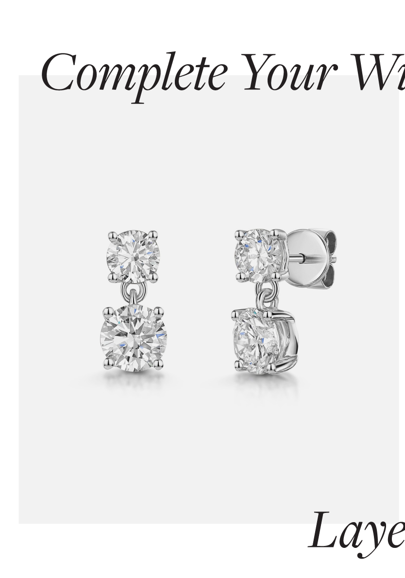 9ct White Gold Round Brilliant 1.50ct Lab Grown Diamond Drop Earrings