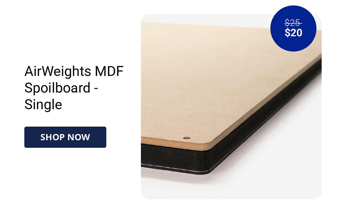 AirWeights MDF Spoilboard - Single