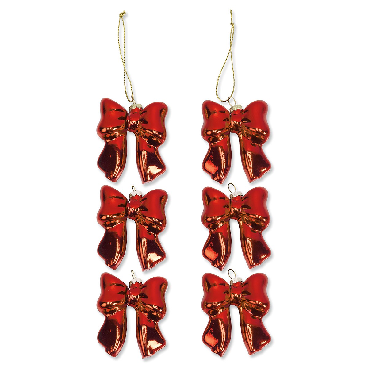 Image of Red Bow Glass Ornaments