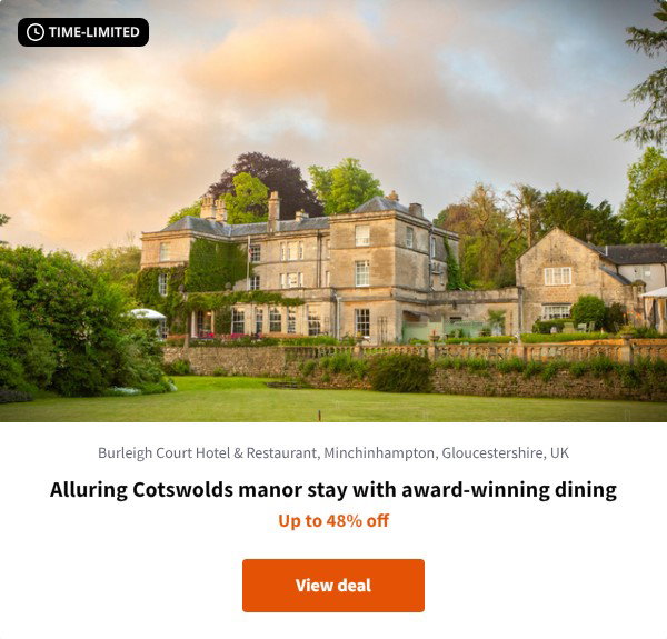 Alluring Cotswolds manor stay with award-winning dining