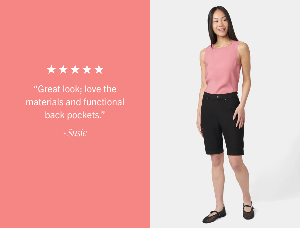 Great look; love the materials and functional back pockets.